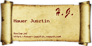 Hauer Jusztin névjegykártya